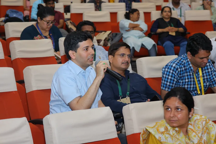 A delegate raising a question from the floor