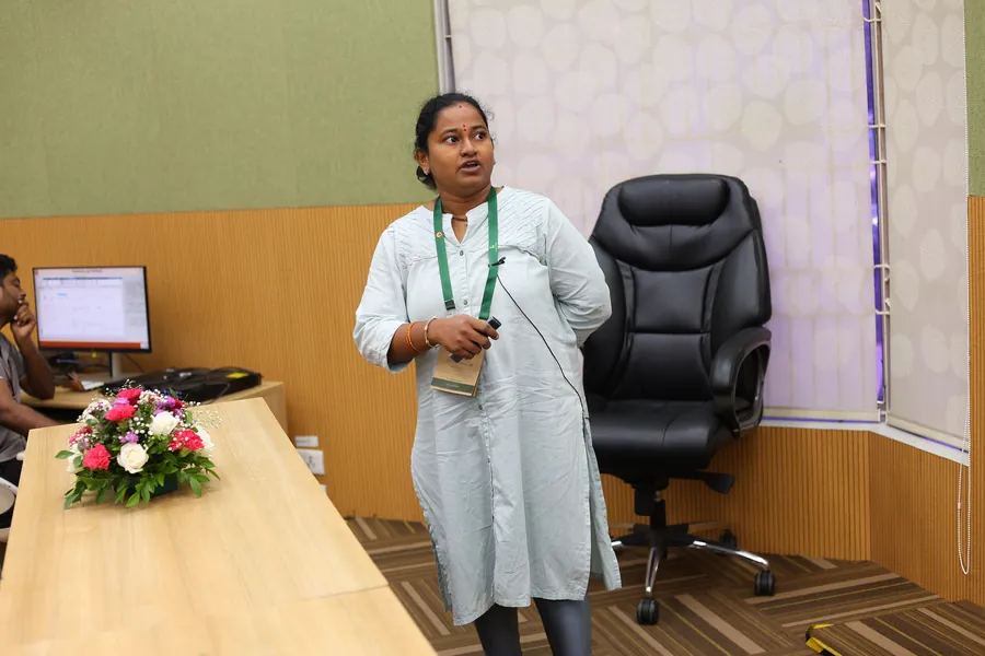 A presentation during the session on AI-driven materials