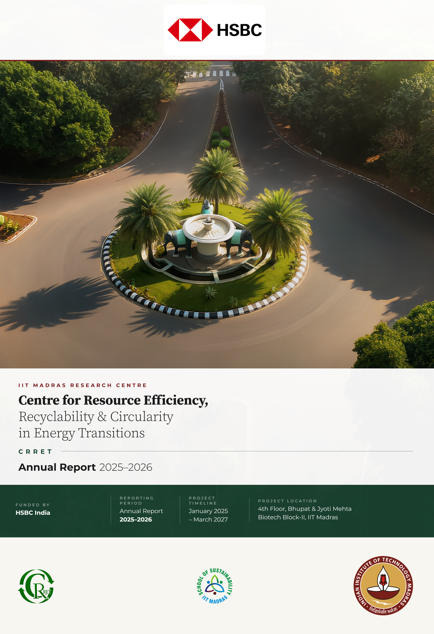 CRRET Annual Report 2025–2026, IIT Madras cover